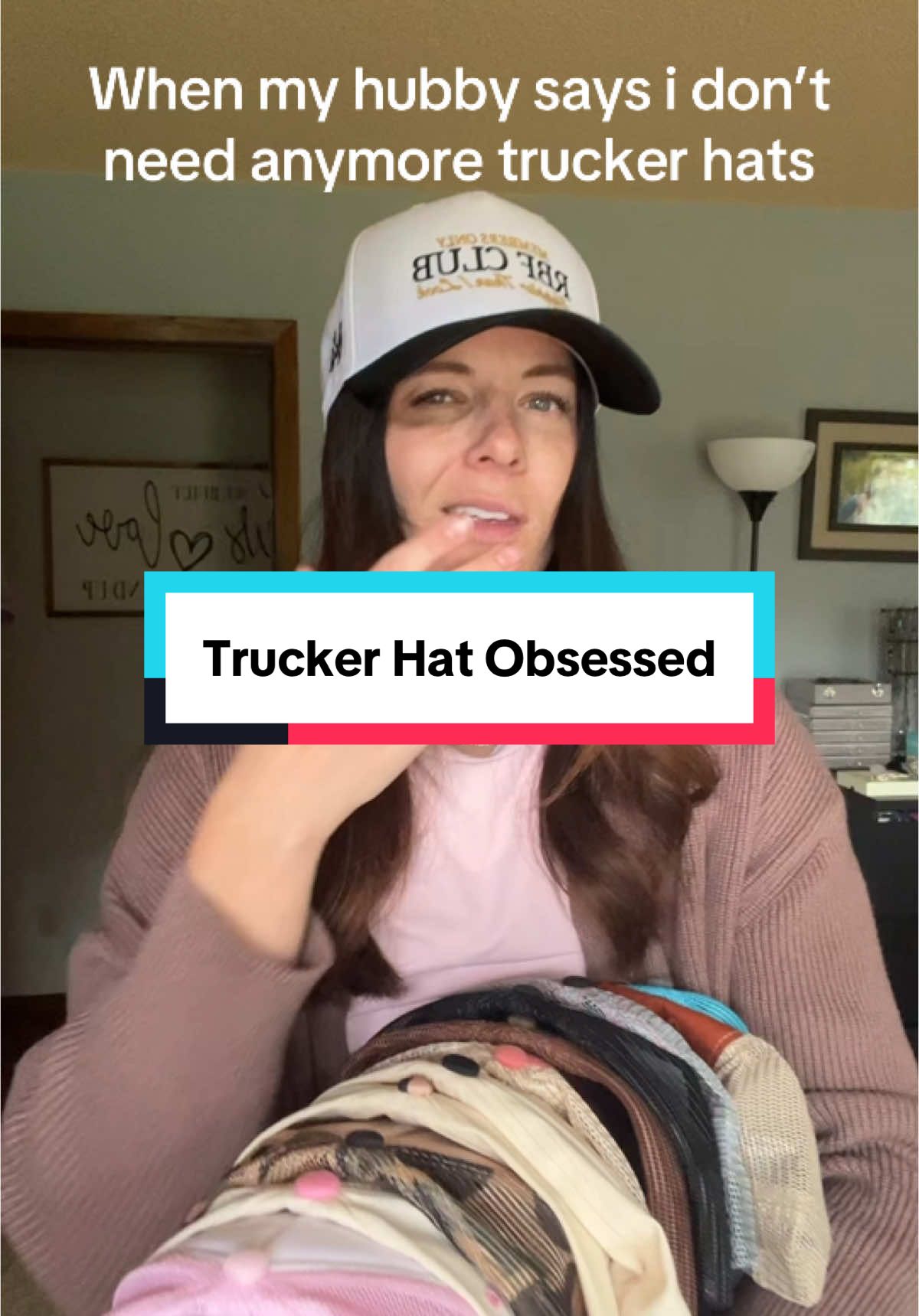 I have to have one of every color 😂 #jokes #truckerhat #wifehumor #husbandwifecomedy 