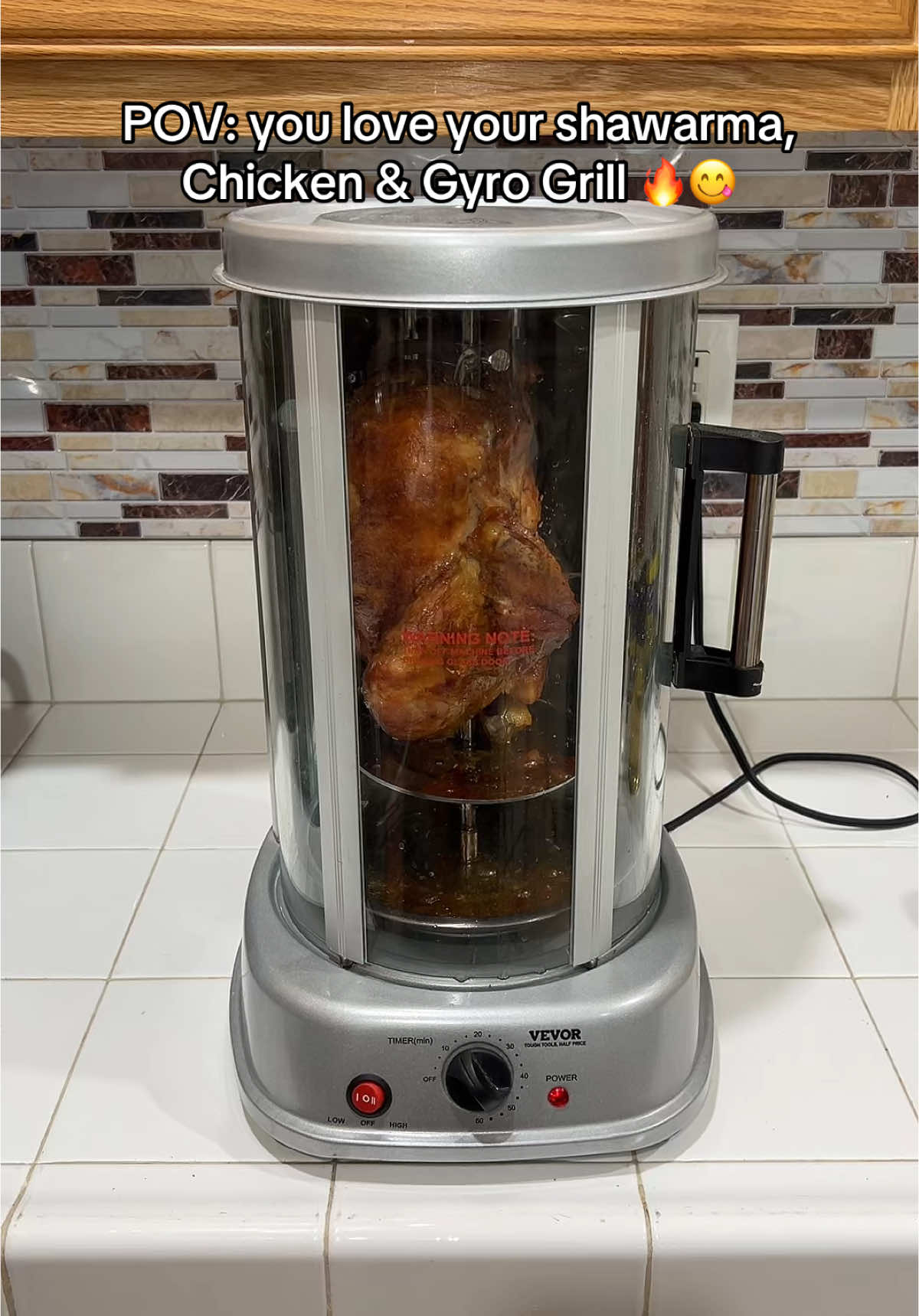 This Shawarma Chicken & Gyro Grill is amazing! You can also use it to cook kebab, fish, etc.. I highly recommend it! #grill #shawarmagrill #chickengrill #gyrogrill #fishgrill #kitchenfinds #tiktokshopholidayhaul #cooking #tiktokshopfinds #gift