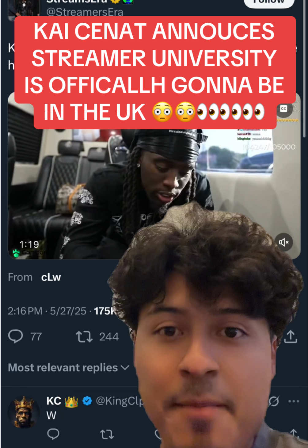 Kai announces streamer university could potentially be happening in the UK with ksi👀 #ksi #kaicenat #speed #streamer #streameruniversity #uk #wendyortiz #ddg #y0cris #entrg3 #chisme #news 