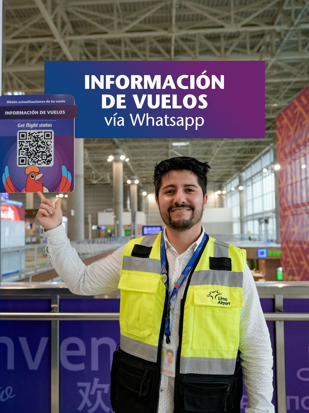 ¿Dudas sobre tu vuelo? 🤔✈️¡Nuestro WhatsApp del #NuevoJorgeChávez no te deja en visto! Obtén actualizaciones al instante y pregunta por servicios y lugares del aeropuerto, directamente desde tu celular.📲✨ 👉Ahora #YaLoChavéz.