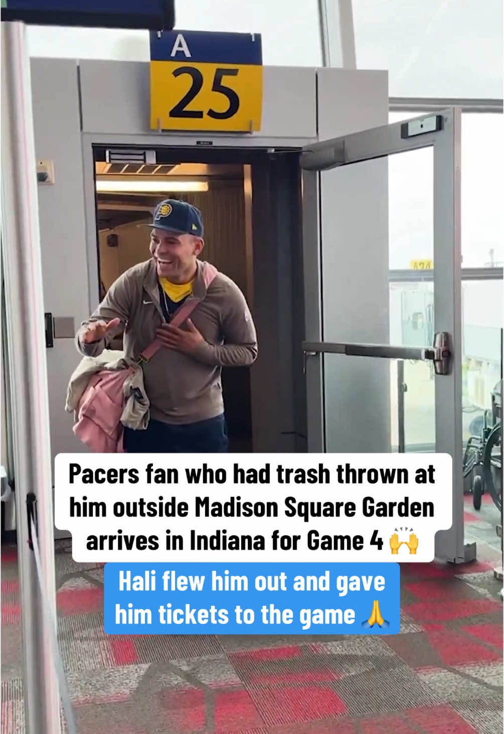 Hans Perez arrives in Indy for Game 4 👏 (via @Pacers) #NBA #basketball #nbabasketball