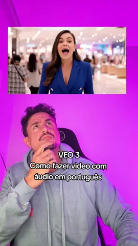 PROMPT PARA VEO 3 Vai no chatgpt e faz o seguinte: Crie um prompt para video em inglês, onde o personagem ira falar em portugues brasileiro, reitere que a fala será em portugues brasileiro Uma apresentadora (em determinado local) dizendo  