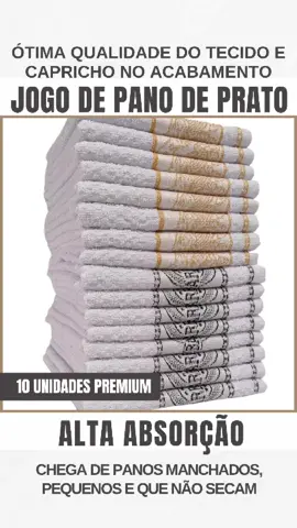 🧽✨ Transforme sua cozinha com estilo e praticidade! Esse Jogo de Pano de Prato com 10 Unidades Premium é ideal pra quem ama um toque especial na hora de cozinhar! Absorventes, duráveis e com acabamento impecável 🔥 O combo perfeito pra sua casa ou até pra revenda 💰 🎯 Link na bio pra garantir o seu com desconto! #panodeprato #cozinhaorganizada #pano #casanova #dicasdolar