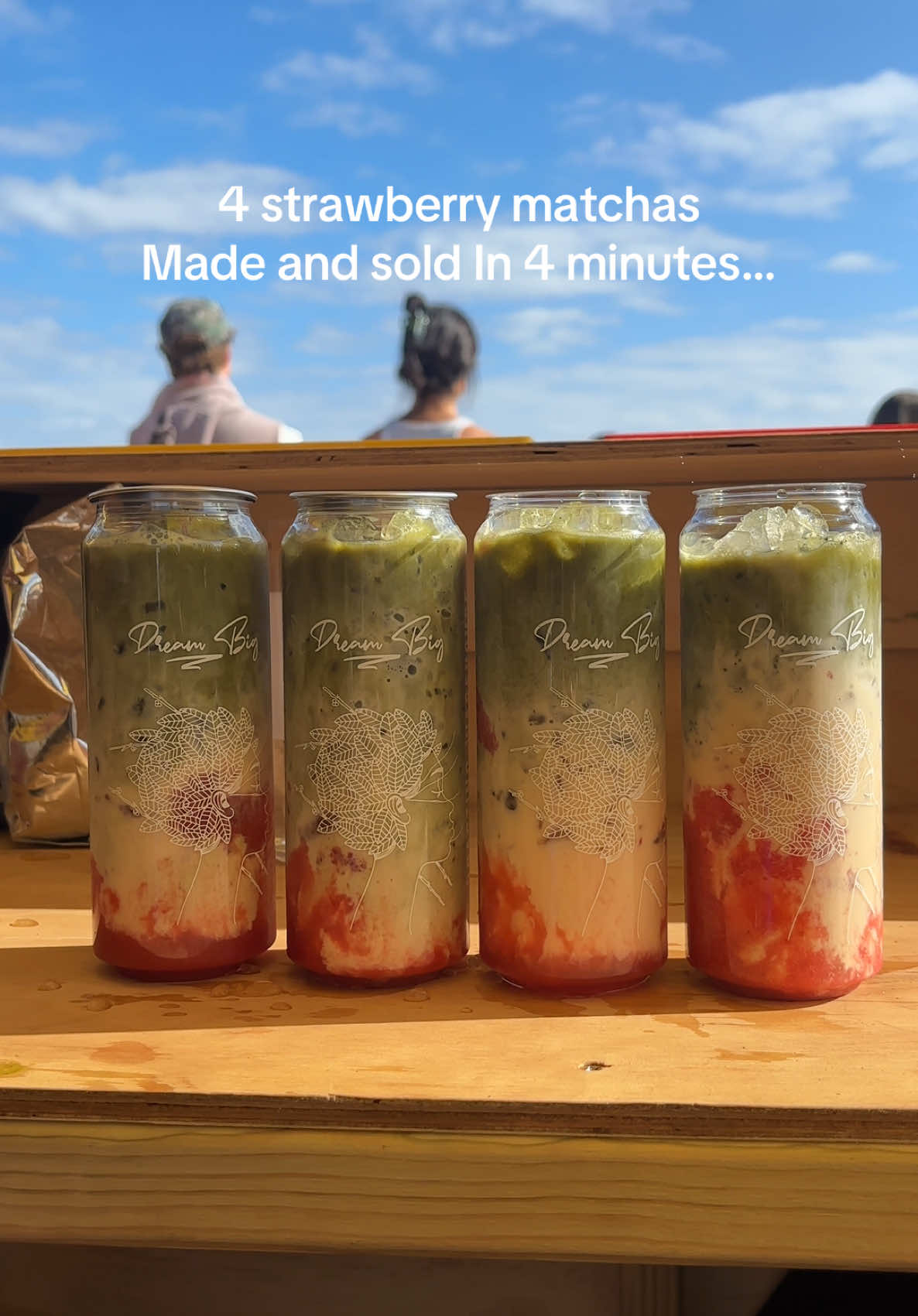 Made quick and sold even quicker… The canning machine solution  #cannedcoffee #matcha #strawberrymatcha #icedcoffee 