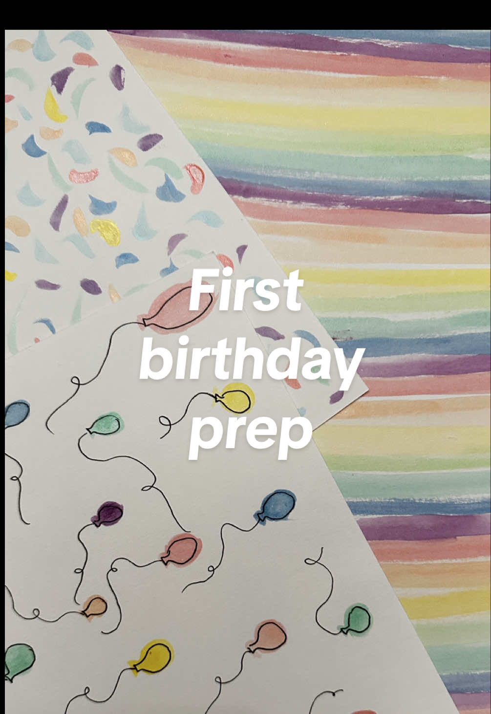 I can’t unsee the balloon missing a string now. But I’m already in bed and I’m not getting up to fix it. #firstbirthday #babysfirstbirthday #momtok #partyprep #partyplanning #homemade #crafting #watercolor #partyhat #partyanimal 