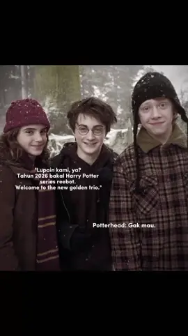 Jujurly aku juga masih gak rela, tapi aku excited banget sama reebot ini karena cuma di reebot kita akan melihat sekeren, seganteng, dan segentle apa Ron Weasley buku :(  #harrypotter #harrypotterreebot #harry #ron #hermione #ronweasley #hermionegranger #goldentrio 