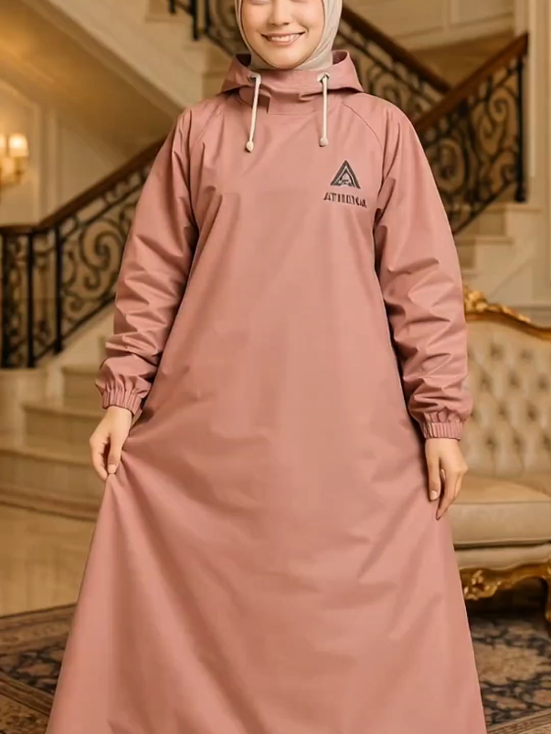 Mantel Jas Hujan Gamis Wanita Muslimah Terbaru Anti Rembes by Athena PVC Premium 100%
