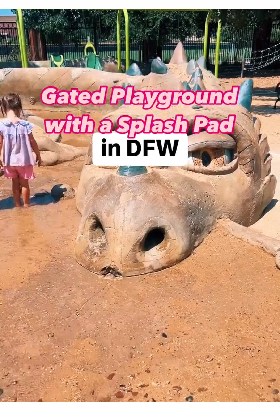 🌟 Gated Playground with a Splash Pad in DFW: Bicentennial Park in Southlake🌟  📍 450 W Southlake Blvd, Southlake, TX 76092 Why we love it: ❤️ This gated playground is huge so there’s plenty of room for kids to spread out! ❤️ There are multiple play areas including a splash pad, sand box, play structures for big and little kids, zip line, a stone wall with pathways leading to slides, and more! ❤️ There are restrooms just outside of the playground area 🙌 Good to know: - The playground is free and open to the public.  - It’s open daily from 6am-11pm