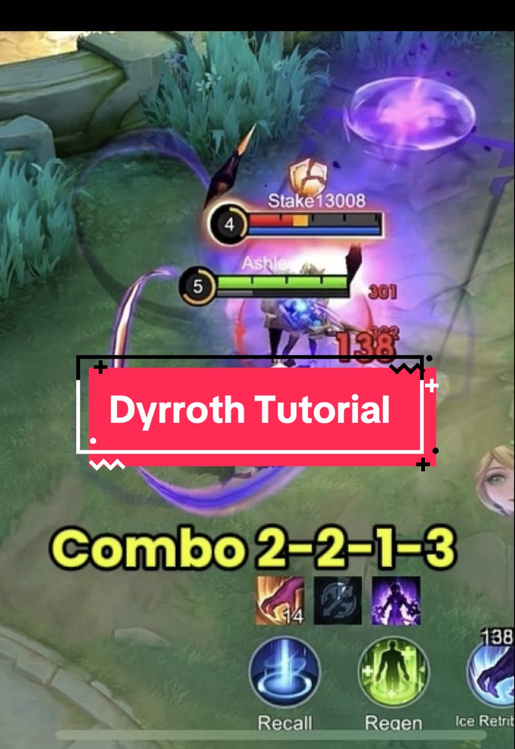 Dyrroth Tutorial #mobilelegends #dyrrothtiktok #dyrrothtutorial #dyrroth #beginnertutorial #fyp 