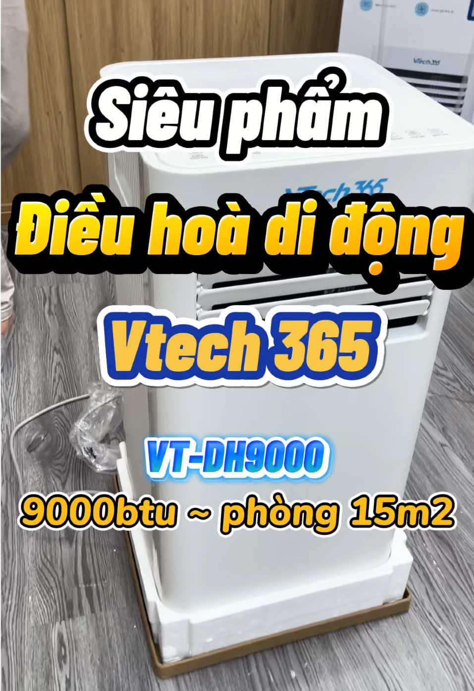 ❄️Điều hoà di động 2 chiều Vtech365 VT-DH9000. - Chức năng: Làm mát - sưởi ấm - hút ẩm - quạt gió. - Công suất 9000btu ~ phòng 15m2.  #dieuhoadidong #dieuhoacay #maylanhdidong #giadungthongminh #dieuhoa #maylanh  #dieuhoa #dieuhoamini