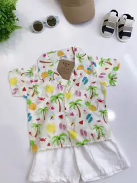 Bộ hoa lá cành đi biển cho bé mặc #thoitrangtreem #voibabyshop #doxinhmoingay #setbo #bococtaybetrai 