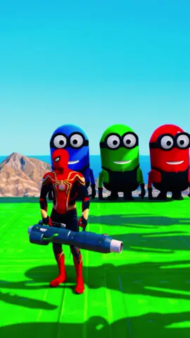 TA 5 Spidermangreen vs Rainbow minions ragdolls jumps and fails episode 27 #gta #fory #foryou #foryoupage #viral