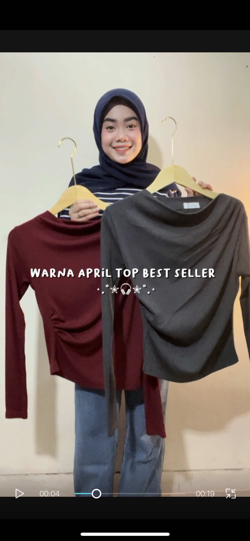 Spill warna April top yang best seller #atasan #atasanwanita #atasanknit #longsleeve 