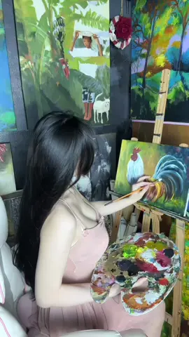 Một bức tranh, một chén trà, và một khoảnh khắc bình yên🥰#hongnhungart #ve #artist #nghethuat #galleryart #luxuryart #HighEndLifestyle #htseapro 