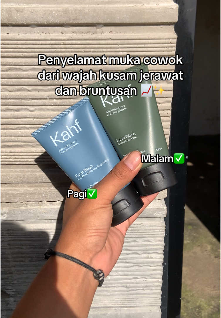 Rekomendasi combo facewash untuk wajah kusam jerawat dan bruntusan #kahf #kahffacewash #sabuncucimuka #kahfeveryday #skincarecowok 