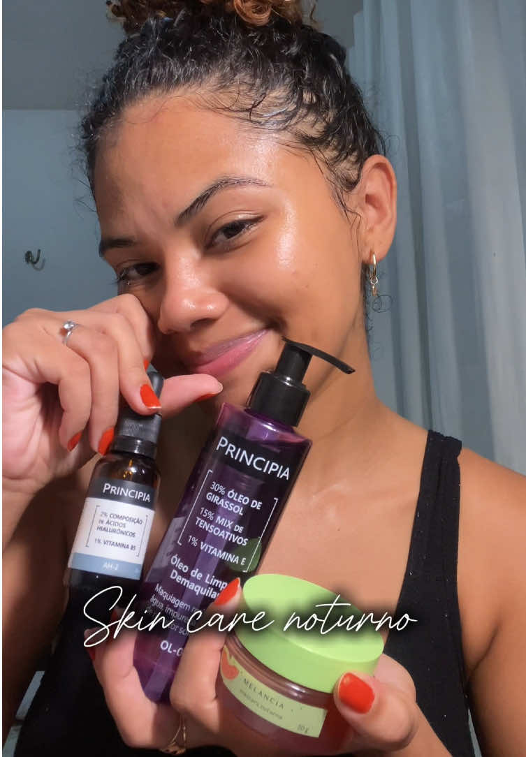 meu skin care noturno 🌙🧴✨🎀 #skincare #produtosparaskincare #principia 