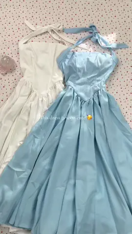 The prettiest set for summer 🩵🩵 #bluedress #summerclothes #summerdress #fyp #comfyclothes #dresses #summerdress #elegantdress #beautifuldress #cutedress #maxidress #xfj 