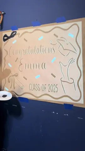 1st graduation banner done! 2 more banner spots for Graduation available! I can also do any other occasion! #graduation #classof2025  #graduationbanner #handpaintedbanner #paintedgraduationbanner #fyp