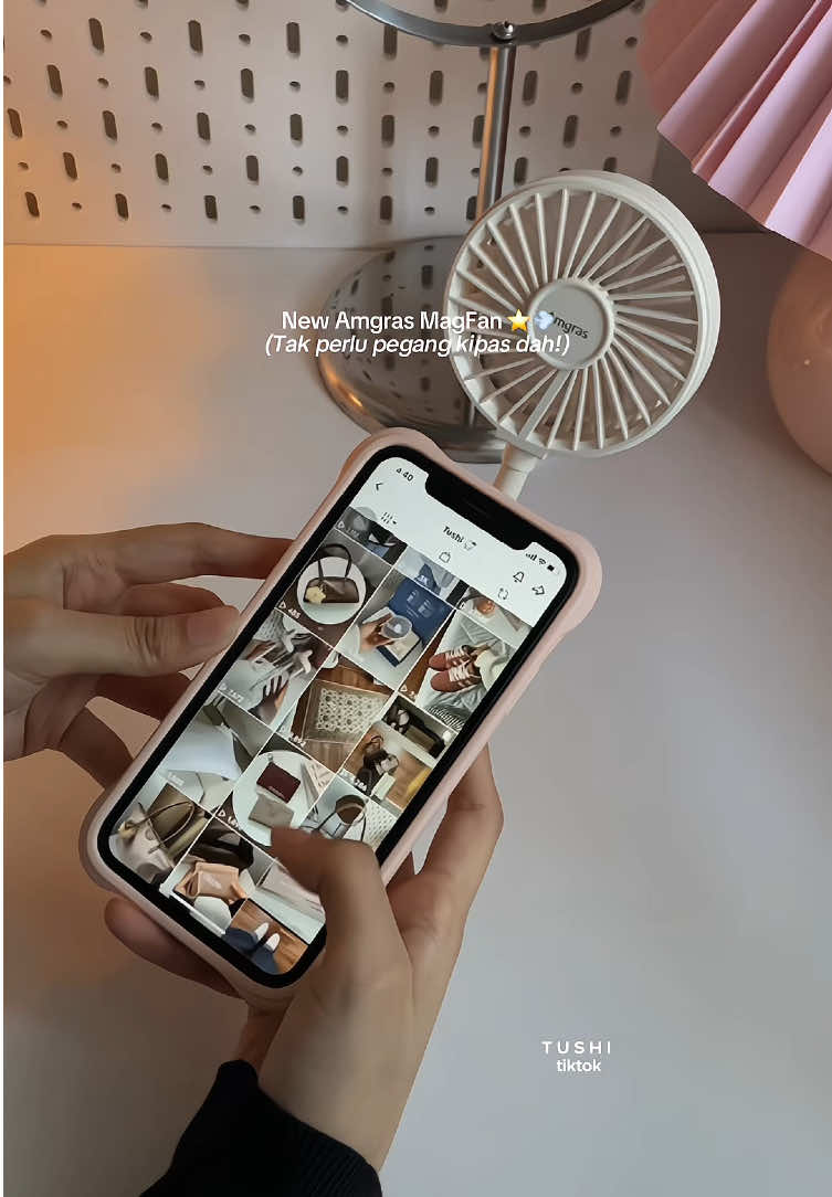 Im obsessed with this magfan! 😭💗 Amgras dah release kipas baruu, tinggal lekat je dkt belakang phone. Angin pon lajuu tau.  #minifan #portablefan #kipasmini #kipasangin #kipasanginportable #magnetic #amgras 