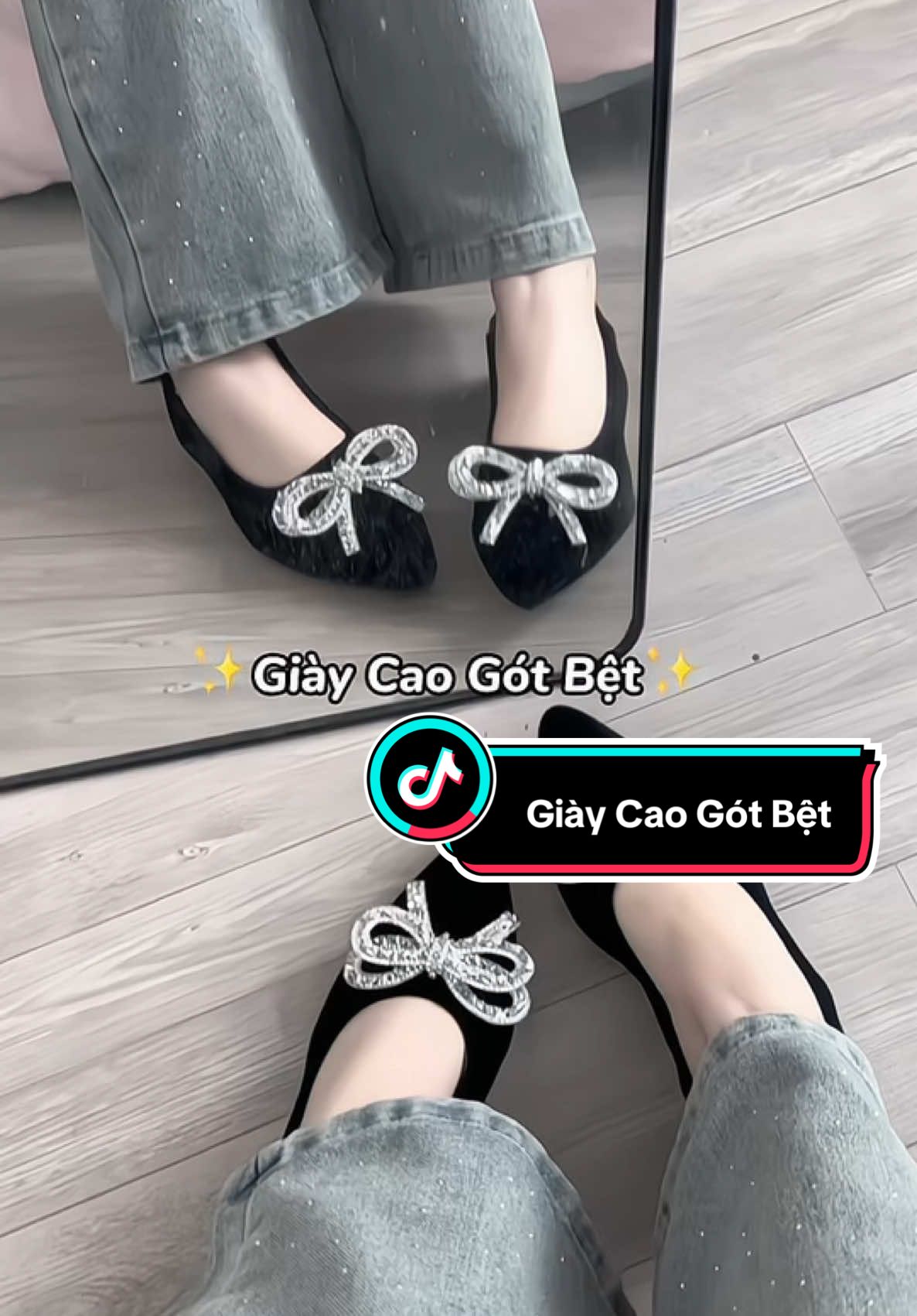 Giày nơ bệt form nhỏ lùi size nhaaa #titriview #giaycaogot #giaycaogotnu #giaybet #xh #xuhuong #foryou 
