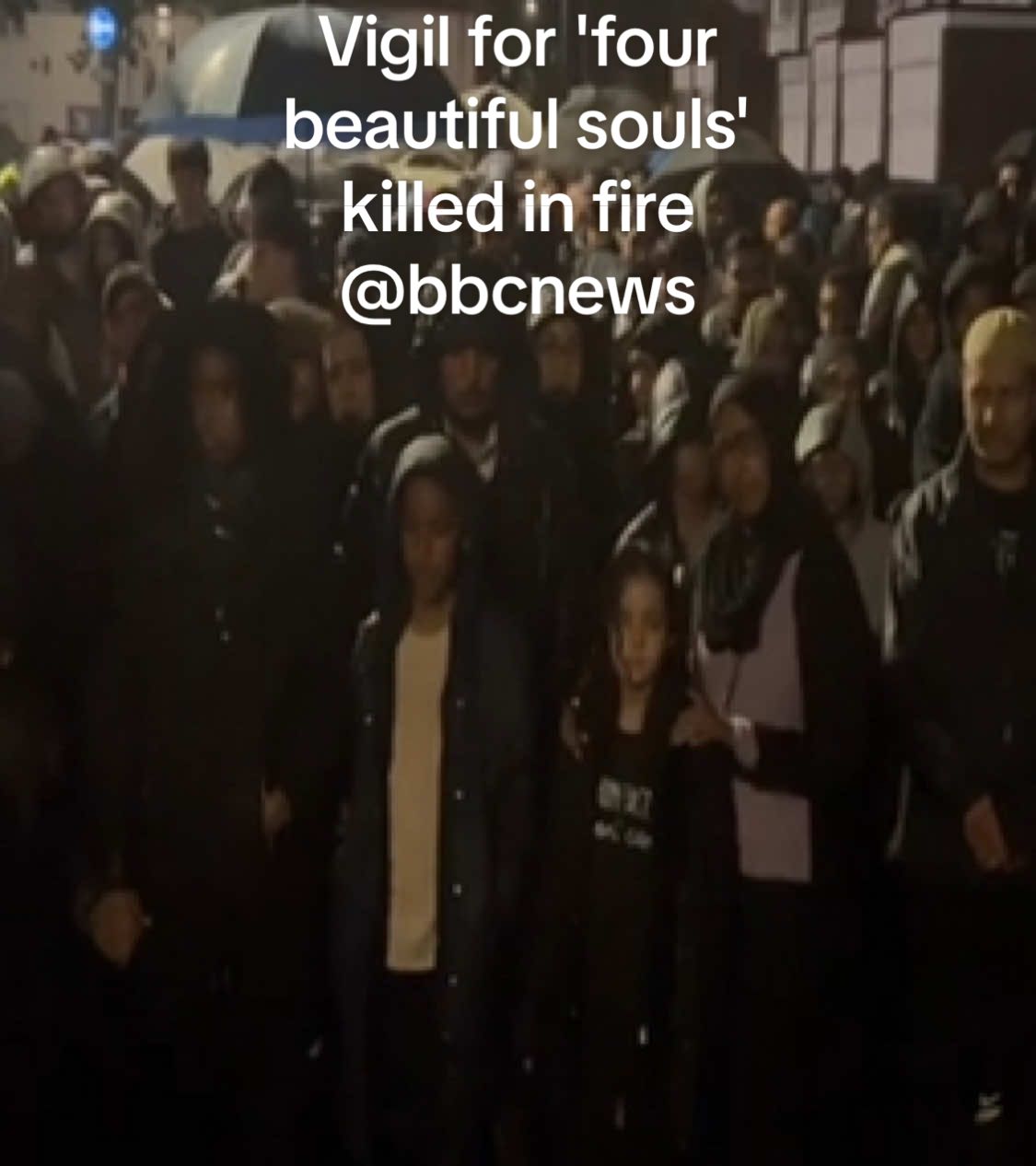 Vigil for 'four beautiful souls' killed in house fire @BBC News #brentfire 