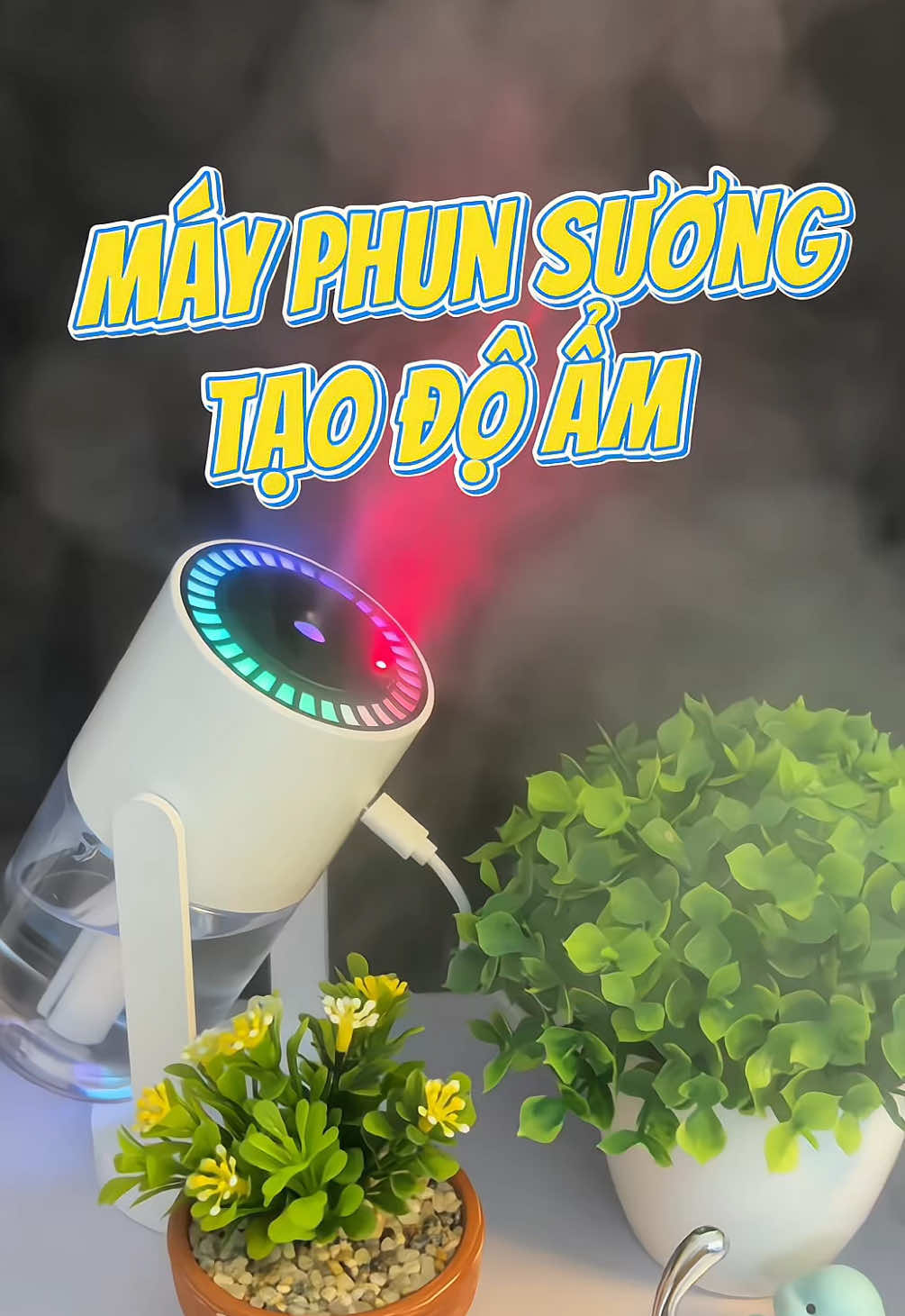 Máy xông phun sương mini, tạo độ ẩm, chống khô da, khô mũi và mang hơi mát vào phòng #mayxongtinhdau #mayxongmini #mayphunsuong 