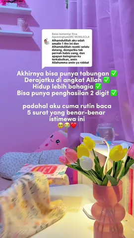 Membalas @Rina Agusningtyas[MC MOBILECLA  masyaallah emang senyata itu kak aku alhamdulillah udah masuk 3 tahun ngamalin ya, Allah perbaiki hidupku, hajat hampir semua terkabul🥹 janji Allah itu pasti, the power of ikhtiar + Jalur langit, intinya usaha, sabar yakin dan serahkan semua sama Allah #amalan #reminder #rekomendasibuku #alquran #alwaqiah #almulk #alkahfi #jalurlangit 