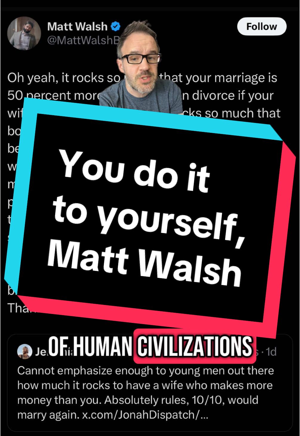You do it to yourself, Matt Walsh. #marriage #divorce