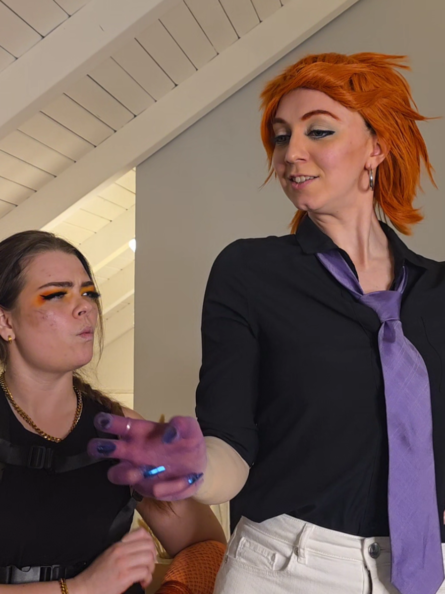 So eager to help.  Poor soul. ft. @golden 🍉  - #overwatch #junkrat #moira #cosplay #paxeast 