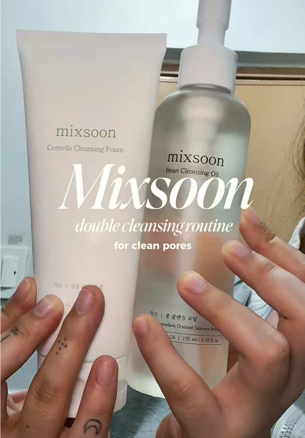 double cleanse✨ @mixsoon #mixsoon #koreanskincare #glassskin #sunscreen #oliveyoungglobal #oliveyoung #skincareroutine