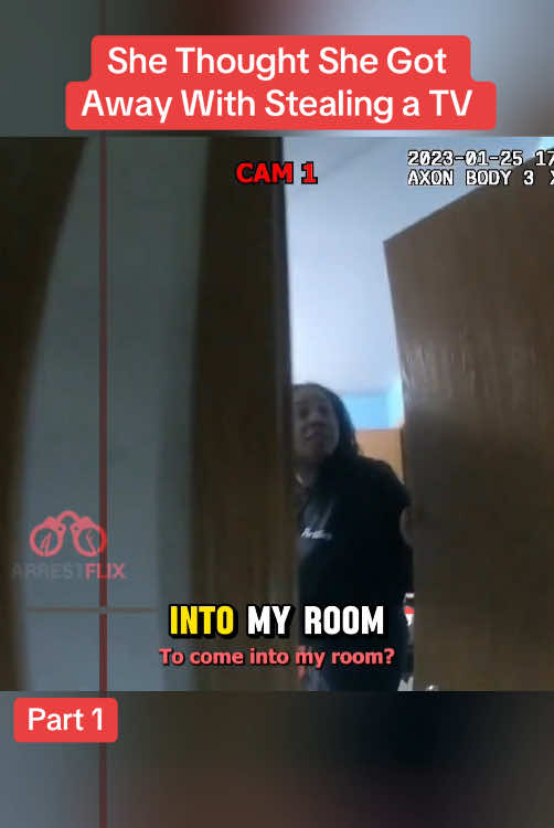 She Thought She Got Away With Stealing a TV #cops #police #fyp #viralvideo #law #crime