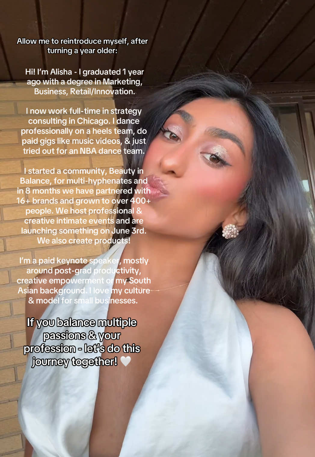 Hi! I’m Alisha, founder of #BeautyinBalance (beautyinbalance.co on IG) and on June 3rd we are taking our community to the next level and releasing a series of very special, curated events. One year post-grad and I’m just starting to figure it all out - how to build a personal brand, how to balance a demanding full-time with multiple passions, & how to prioritize wellness and social connections. Beauty in Balance is a journey I want to take with you all so we can figure it out together.  