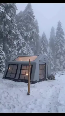 LUXURY HOME LIKE CAMPING IN HEAVY SNOW #inflatabletent #snowcamping #campfire #wintercamping #Outdoors 