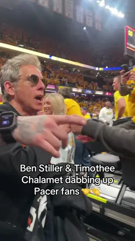 We love to see it 🤝👏 #pacers #nbaplayoffs #timotheechalamet #knicks 