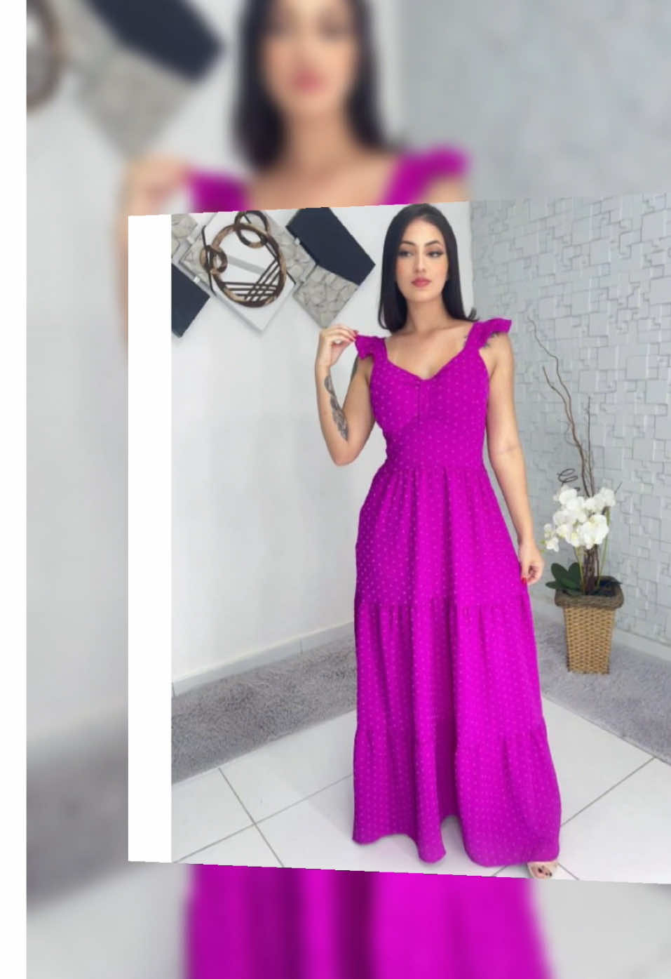 Dê uma olhada em Vestido Longo Luxo franzido com babada na manga 9314 por R$78,75. Compre na Shopee agora! https://s.shopee.com.br/20jGHoKnRD