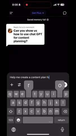 Replying to @Lu POV: You just unlocked your free content strategist 👩🏻‍💻✨ Here’s how I use ChatGPT to plan weeks of content in minutes! #gamechanger  #ContentCreatorTips #ChatGPTForCreators #ContentPlanning #TikTokTips #CreatorTools #AIforCreators #ProductivityHack #SocialMediaStrategy #MarketingTips #smallcreatorsupport 