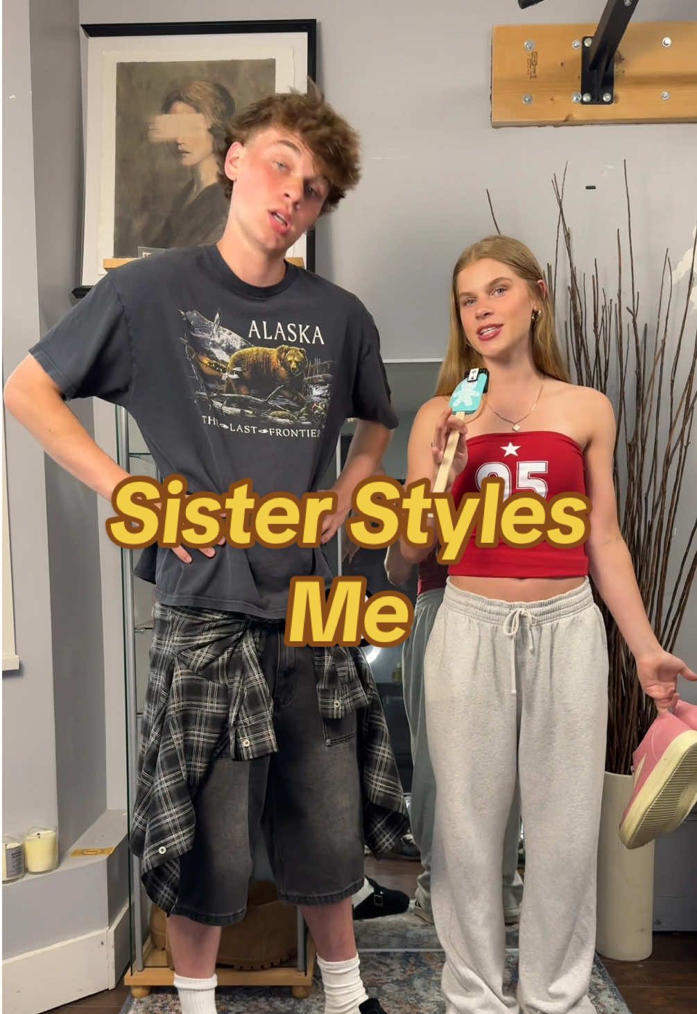 My Sister Style Me! #fyp #Siblings #relatable #clothes #youngersiblings #sisterbrother #fit @Brooke Owen-Merriott 