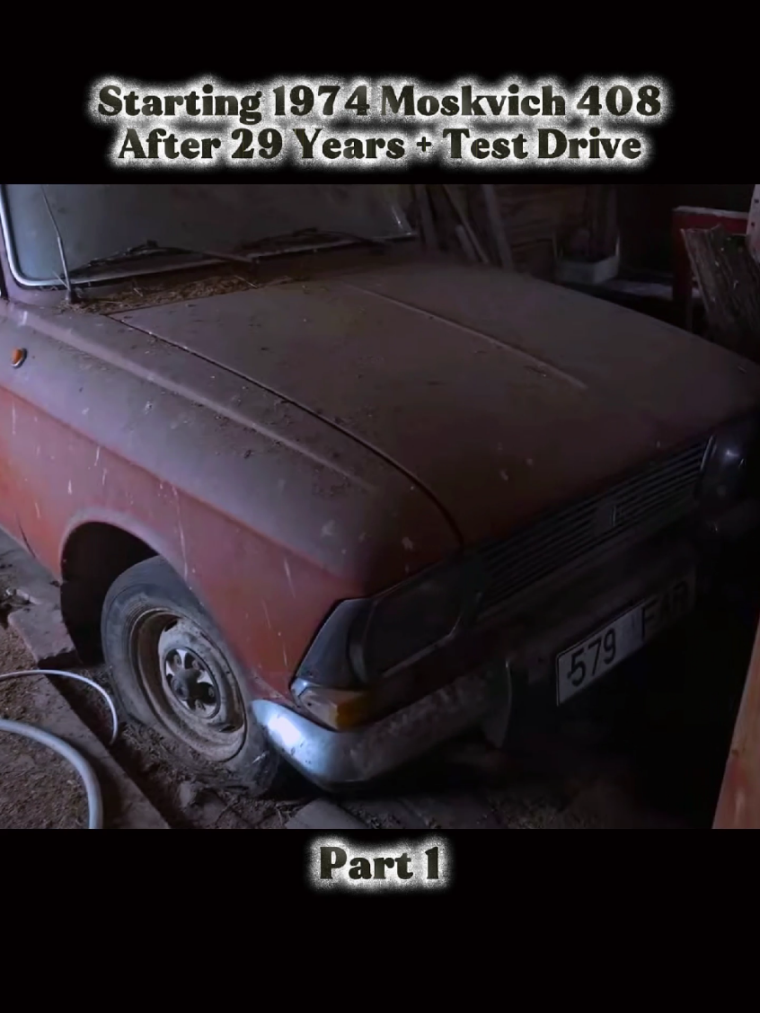 Part 1 - Starting 1974 Moskvich 408 after 29 years And test Drive!#willitrun #recovery #restoration #old #motor #rescue #engine #tiktok #fyp #foryourpage 