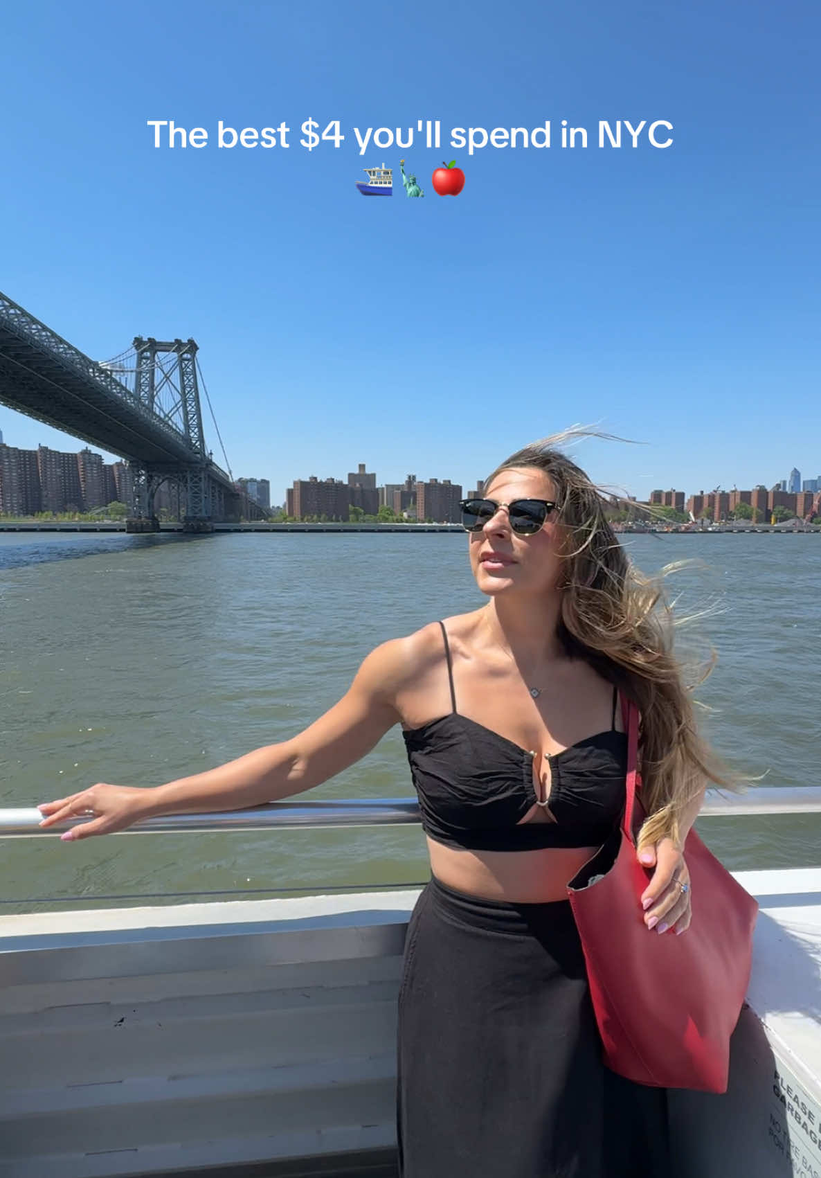 NYC ferry ride, best way to travel especially on a sunny day 🗽🍎 #nyc #newyorkcity #thingstodoinnewyork 