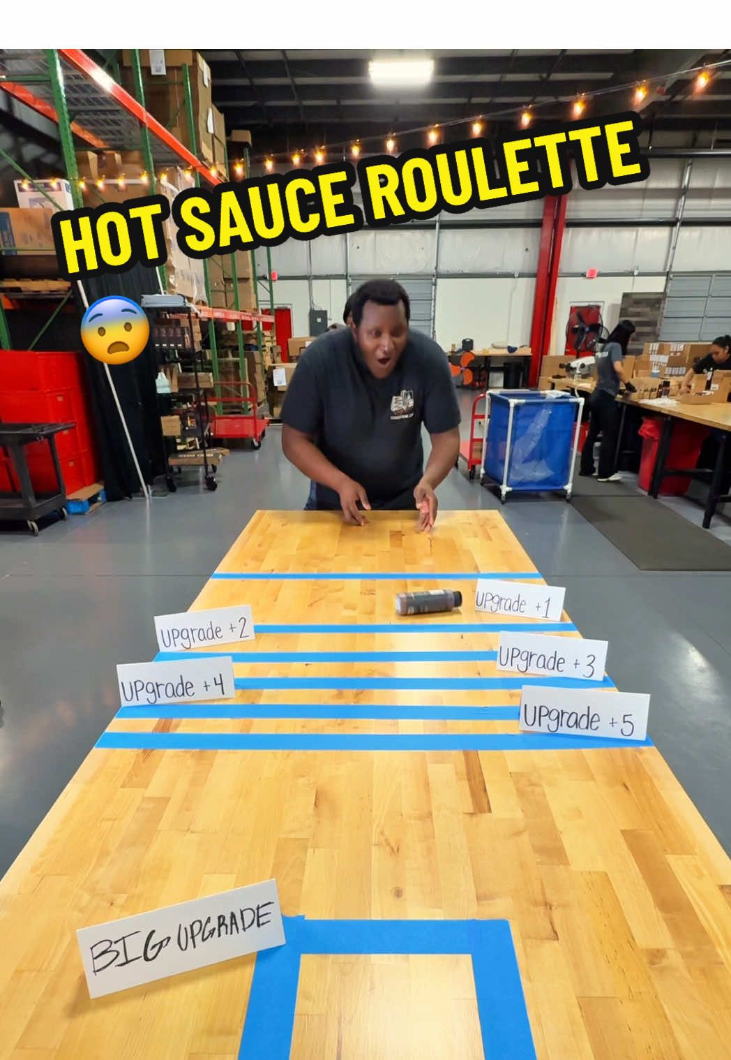 Packing your hot sauce order with bottle rolling roulette 😨 This customer got LUCKY with a 3 bottle upgrade on me! Watch to see what bonus item they get 🌶️ #elijahsxtreme #packingorders #roulettechallenge #spicy #challenge 