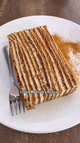 From the culture that gave me meat jelly…I wasn’t expecting to love the dessert. But here we are. 🍰  #russianfood #dessert #medovik #fyp
