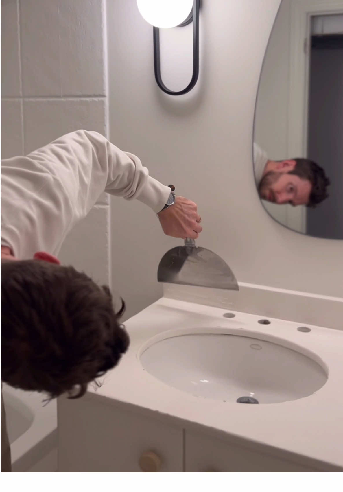 Bathroom transformation with no demolition in less than 3 days! … #remodel #contractor #bathroomremodel #DIY 