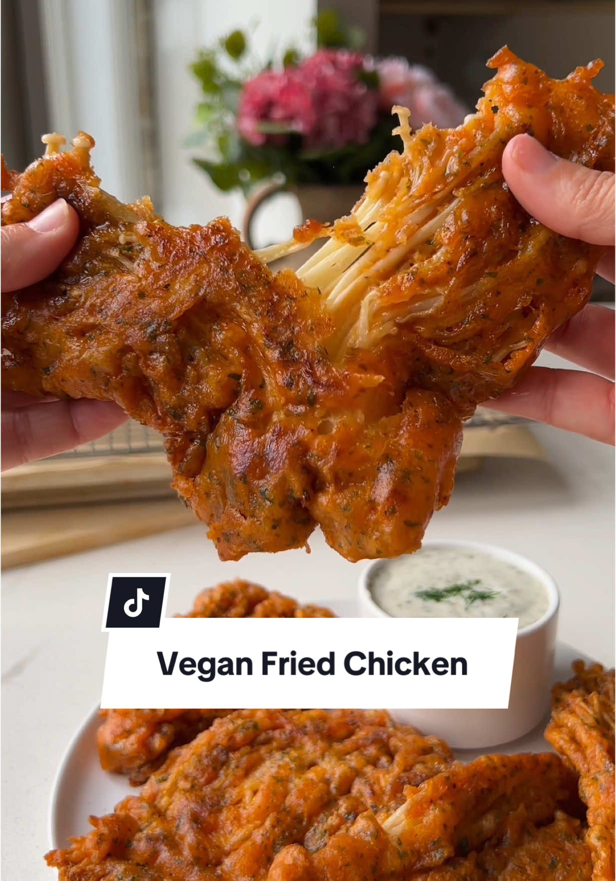 🐓VEGAN FRIED CHICKEN?! (shh… they’re actually mushrooms) with @ChosenFoods Avocado Oil #ChosenFoodsPartner . Have you ever tried enoki mushrooms? They’re stringy, crispy and born to be battered. I use a seven herb batter with sparkling water, and then shallow fry in @ChosenFoods Avocado Oil for the perfect crisp. I love using their avocado oil for plant-based cooking because it has a high smoke point, neutral flavor and good fats. . You can find the full recipe at PLANTYOU DOT COM  . #Recipe #mushroomrecipe #plantbased #plantbasedrecipe #vegan