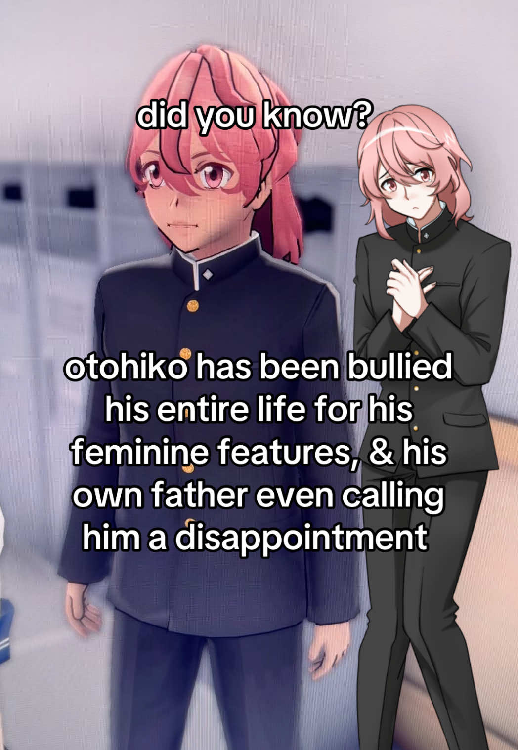 his entire family is very manly, while hes frail so otohiko feels as if he doesn't fit in. #yansim #yanderesimulator #yandere #simulator #ayanoaishi #ryoba #aishi #ayato #yanderedev #apology #yanderesimulatoredit #donutgoosemeduckme #harmony #justiceforterminallysilly #yanderesimulator #ayanoaishi #gameplay #yansim #donutgoosemeduckme #harmonyyansim #harmony #otohikomeichi 