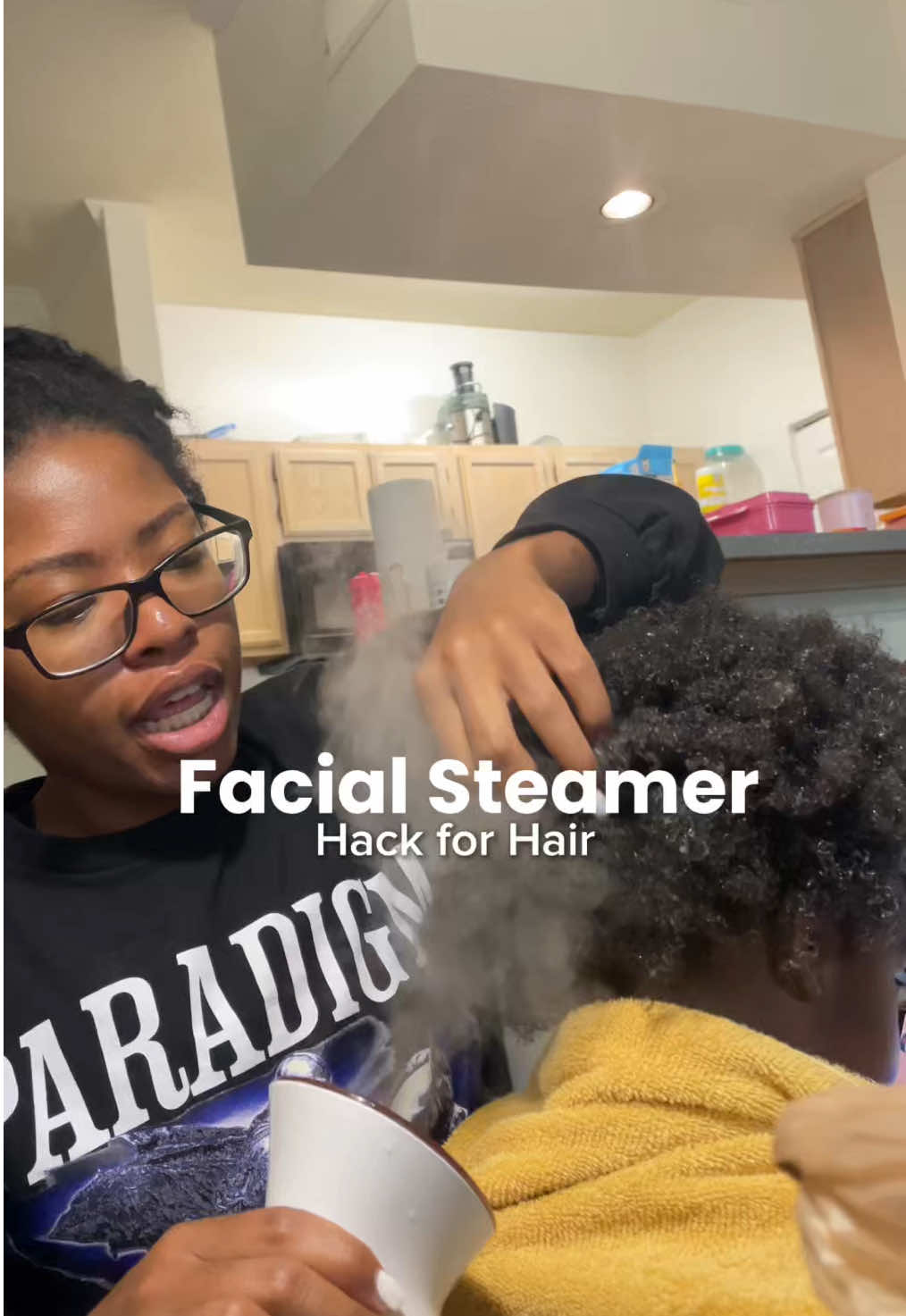 If you have low porosity hair, trying using a steamer (yes a facial steamer can be used!) to allow the products to absorb. Somebody gave me this tip monthsss ago and luckily I had this face steamer lying around. It’s truly been the best hack for my toddler wash days . #marleamarshey #beautyinfluencer #hairhack #blackgirlhairtok #lowporosityhair #lowporosity #haircarehacks #toddlerwashday 