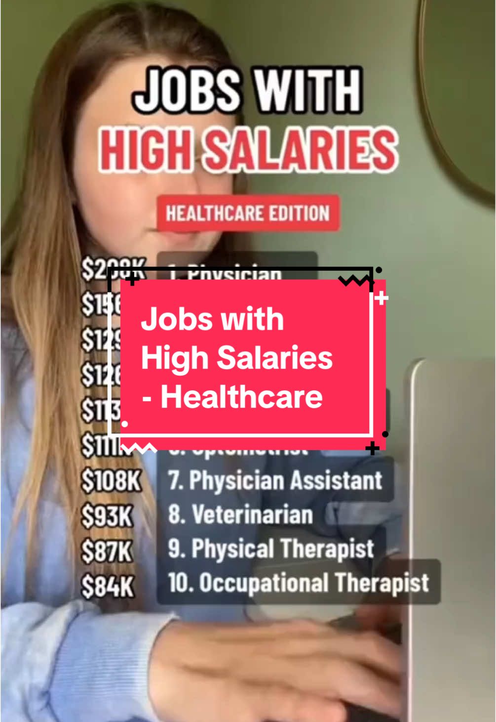 Jobs with high salaries - healthcare edition!! Please note this may change based on experience and location. Source: College Consensus  What do you think? 💭  #bestjobs #salary #salarytransparency #healthcareworker 