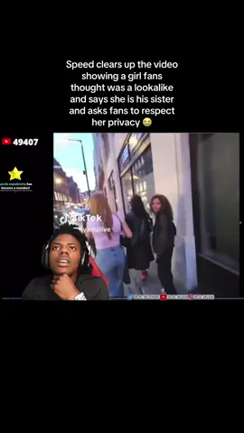 Speed clears up the video showing a girl fans thought was a lookalike and says she is his sister and asks fans to respect her privacy 😭 #ishowspeed #speed #youtube #youtuber #fyp #foryoupage #fypシ #trending #viral 