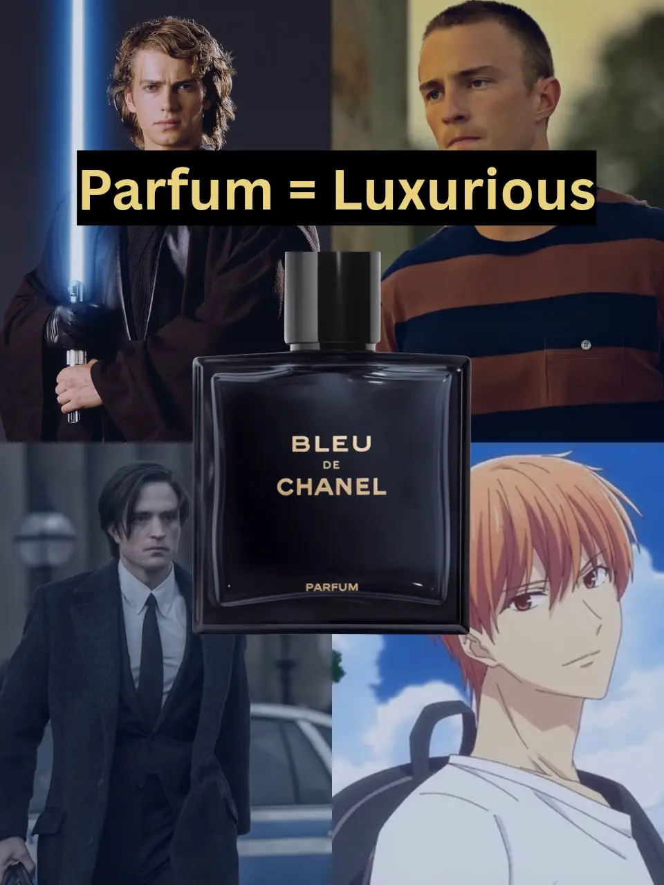 Bleu de Chanel EDT – Fresh & Playful: Vibe: Bright, energetic, youthful Opening: Sharp grapefruit & mint Drydown: Light incense, dry woods Projection: Strongest of the three Use: Daytime, casual, fresh-out-of-the-shower energy Think: Charming, flirtatious, on-the-go Bleu de Chanel EDP – Smooth & S3xy: Vibe: Warmer, deeper, more seductive Opening: Softer citrus with added spice Drydown: More incense, amber, wood Projection: More balanced Use: Day to night, date nights, confident elegance Think: Sophisticated, stylish, k1ssable Bleu de Chanel Parfum – Rich & Reserved: Vibe: Deep, creamy, luxurious Opening: Softer citrus, subtle mint Drydown: Rich sandalwood, tonka, and musk Projection: More intimate, closer to skin Use: Nighttime, formal, signature scent energy Think: Mature, mysterious, speaks with his eyes #cologne #fragrance #perfume #fragrances #fragrancetok #perfumes #perfumetiktok #fragrancetiktok 
