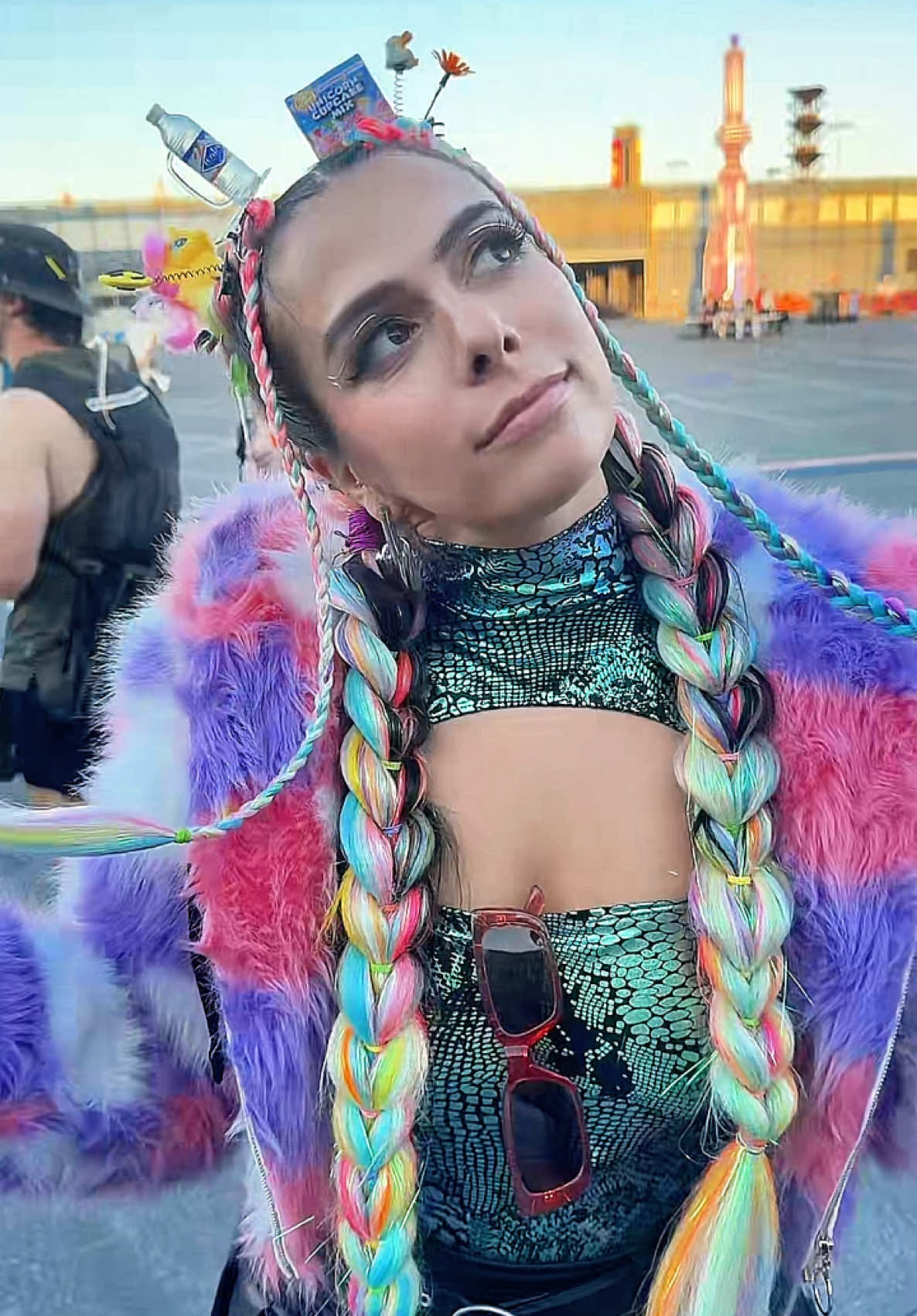 that post-fest shower hits different after festival braids amirite??? 🧼 #edclv #edmtiktok #ravetok #festivalhair #ravegirls #edc 
