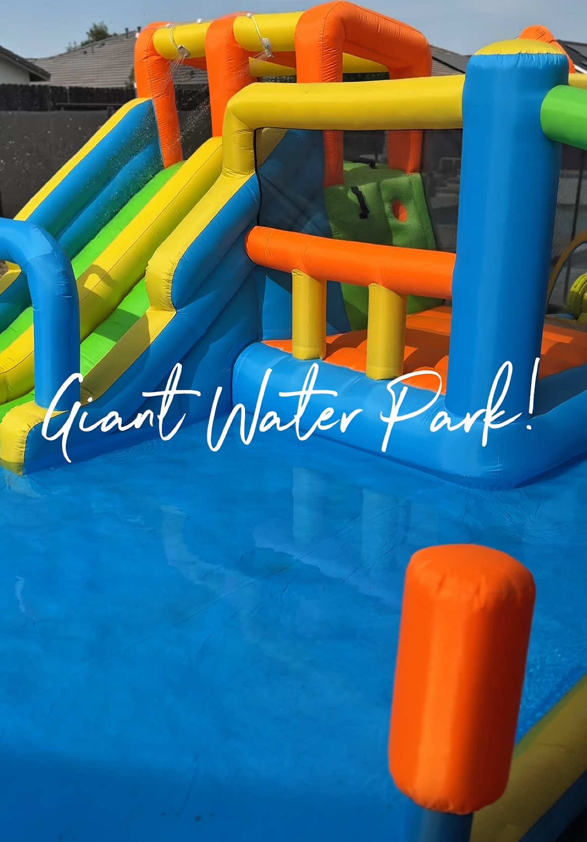 This waterpark is MASSIVE! #waterpark #waterslide #bouncehouse #funinthesun #tiktokshopsummerturnup #blowuppool #summerideas 